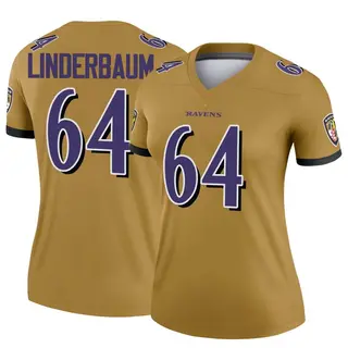 Baltimore Ravens Women's Tyler Linderbaum Legend Inverted Jersey - Gold