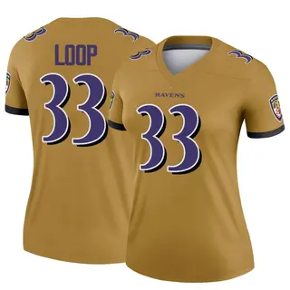 Baltimore Ravens Women's Tyler Loop Legend Inverted Jersey - Gold