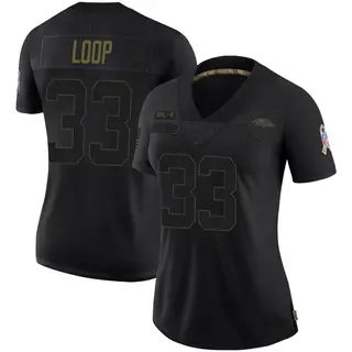 Baltimore Ravens Women's Tyler Loop Limited 2020 Salute To Service Jersey - Black