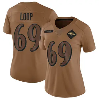 Baltimore Ravens Women's Tyler Loop Limited 2023 Salute To Service Jersey - Brown