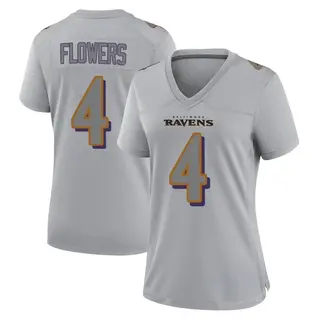 Baltimore Ravens Women's Zay Flowers Game Atmosphere Fashion Jersey - Gray