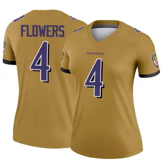 Baltimore Ravens Women's Zay Flowers Legend Inverted Jersey - Gold
