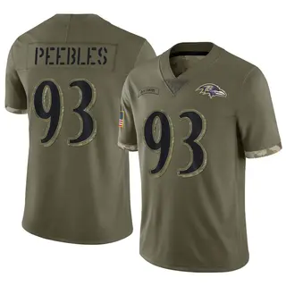 Baltimore Ravens Youth Aeneas Peebles Limited 2022 Salute To Service Jersey - Olive