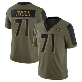 Baltimore Ravens Youth Carson Vinson Limited 2021 Salute To Service Jersey - Olive