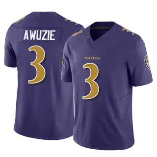 Baltimore Ravens Youth Chidobe Awuzie Limited Vapor F.U.S.E. Jersey - Purple