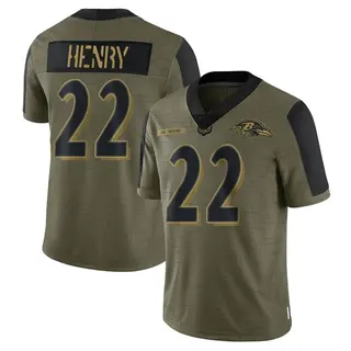 Baltimore Ravens Youth Derrick Henry Limited 2021 Salute To Service Jersey - Olive