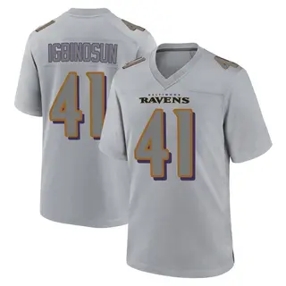 Baltimore Ravens Youth Desmond Igbinosun Game Atmosphere Fashion Jersey - Gray