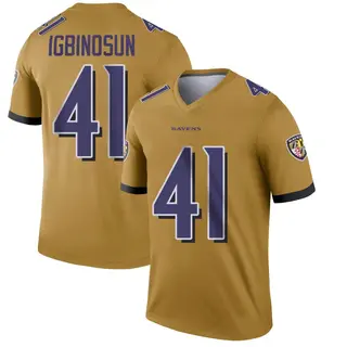 Baltimore Ravens Youth Desmond Igbinosun Legend Inverted Jersey - Gold