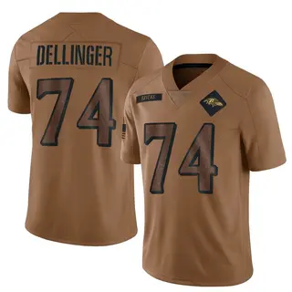 Baltimore Ravens Youth Garrett Dellinger Limited 2023 Salute To Service Jersey - Brown