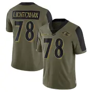 Baltimore Ravens Youth Gerad Lichtenhan Limited 2021 Salute To Service Jersey - Olive