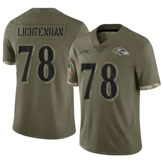 Baltimore Ravens Youth Gerad Lichtenhan Limited 2022 Salute To Service Jersey - Olive