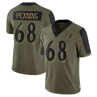 Baltimore Ravens Youth Jared Penning Limited 2021 Salute To Service Jersey - Olive