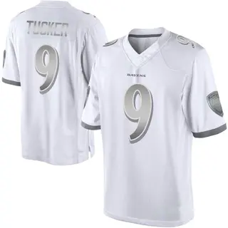 Baltimore Ravens Youth Justin Tucker Limited Platinum Jersey - White