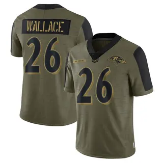 Baltimore Ravens Youth K'Von Wallace Limited 2021 Salute To Service Jersey - Olive