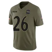 Baltimore Ravens Youth K'Von Wallace Limited 2025 Salute to Service Jersey - Olive