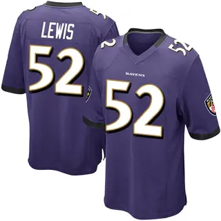 Baltimore Ravens Youth Ray Lewis Game Team Color Jersey - Purple