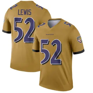 Baltimore Ravens Youth Ray Lewis Legend Inverted Jersey - Gold