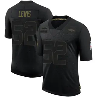 Baltimore Ravens Youth Ray Lewis Limited 2020 Salute To Service Jersey - Black