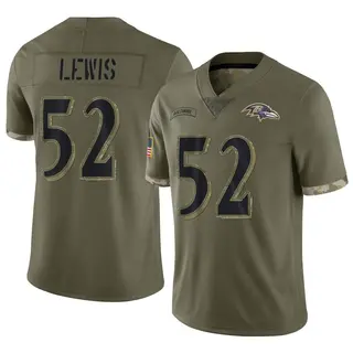 Baltimore Ravens Youth Ray Lewis Limited 2022 Salute To Service Jersey - Olive