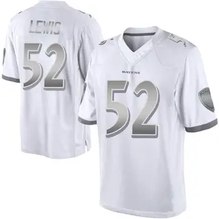 Baltimore Ravens Youth Ray Lewis Limited Platinum Jersey - White
