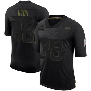 Baltimore Ravens Youth Sone Ntoh Limited 2020 Salute To Service Jersey - Black