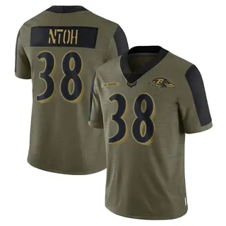 Baltimore Ravens Youth Sone Ntoh Limited 2021 Salute To Service Jersey - Olive