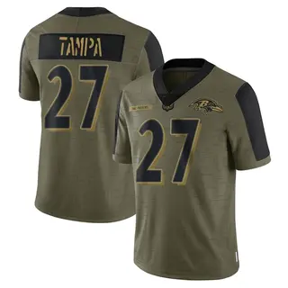 Baltimore Ravens Youth T.J. Tampa Limited 2021 Salute To Service Jersey - Olive