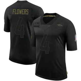 Baltimore Ravens Youth Zay Flowers Limited 2020 Salute To Service Jersey - Black